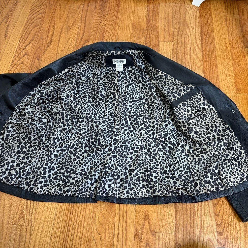 Vintage 90s Y2K Leather Jacket goth Whimsigoth minimalist grunge emo punk S - Picture 16 of 16